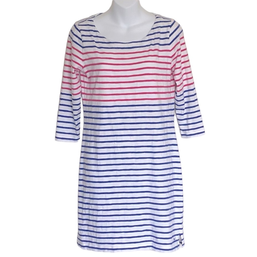 Vineyard Vines Nautical Striped 3/4 Sleeve Shirt Dress S